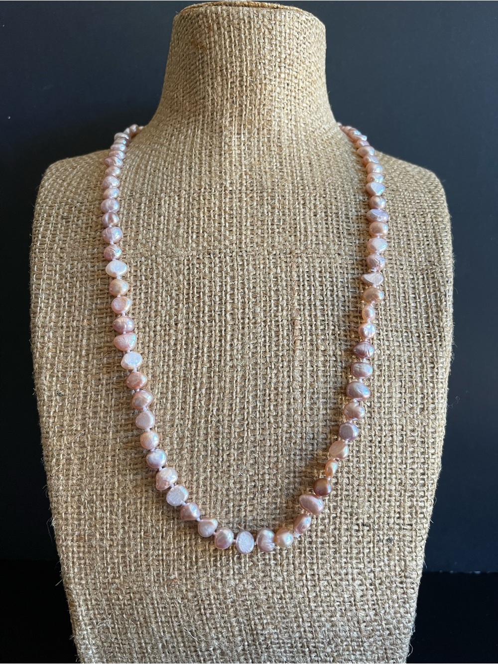 New Freshwater Pearl Necklace in Blush Pink .